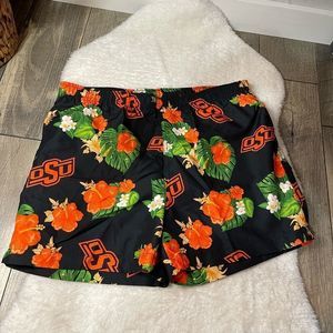 Coco Floral Tropical Leaves OSU Oklahoma State Board Shorts Swim Trunks